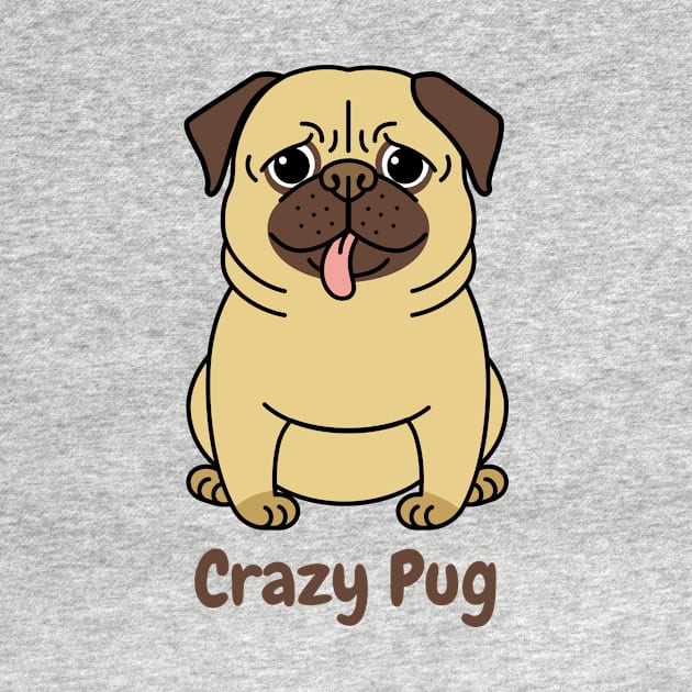 Crazy Pug Design by WaggyRockstars